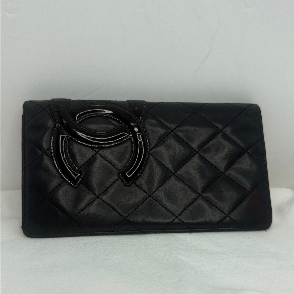 Chanel long Wallet Black Leather Chanel Quilted Cambon Yen Long Wallet Black.